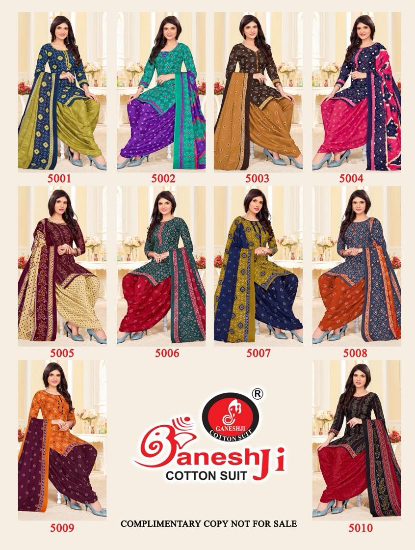 Bandhani Vol 5 By Ganeshji Patiyala Cotton Dress Material Wholesale Market in Surat
